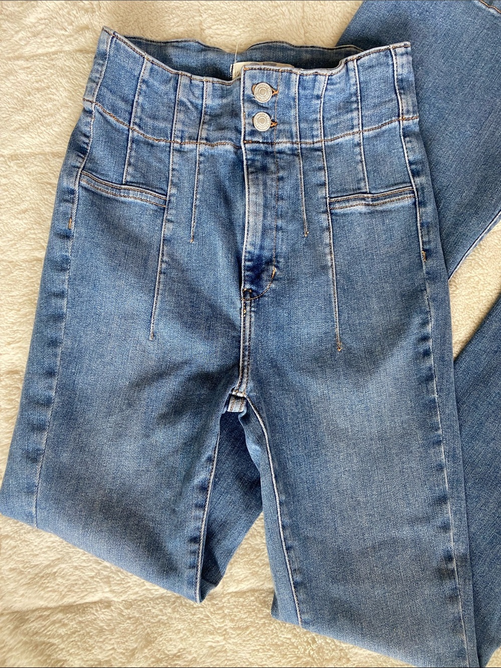 Free People x We The Free Jayde Highrise Blue Flare Jeans 27